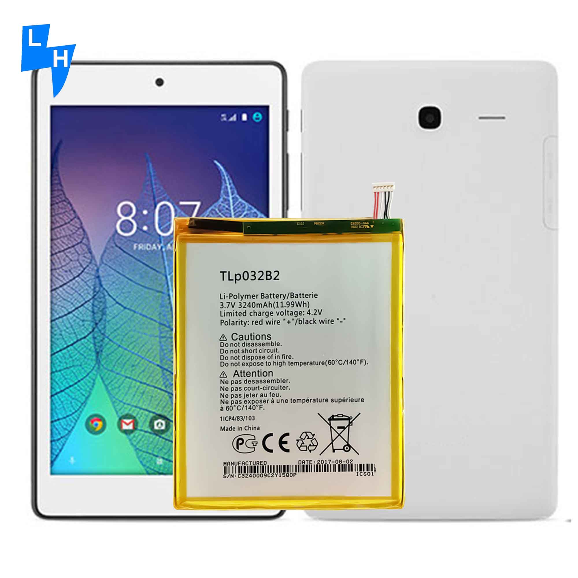 3240mAh TLP032B2 TLP032BD POP7S P310A OT9006W PIXI 8 battery for alcatel OneTouch POP-7