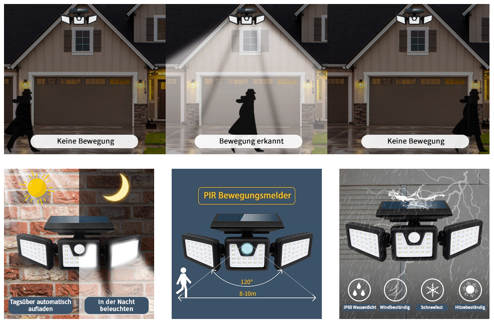Solar light with motion sensor
