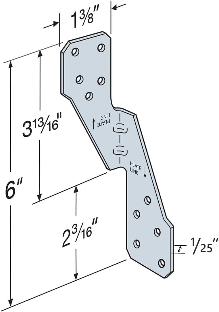 Hurricane Straps H2.5A Right Tie Heavy Duty Galvanized Hurricane Tie Hurricane Straps Widely Applicable Rafter Ties Can Realize Double Reinforcement