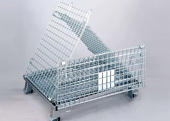 Folding Anti Curve Wire Mesh Pallet Cage Euro 800x600 500Kg