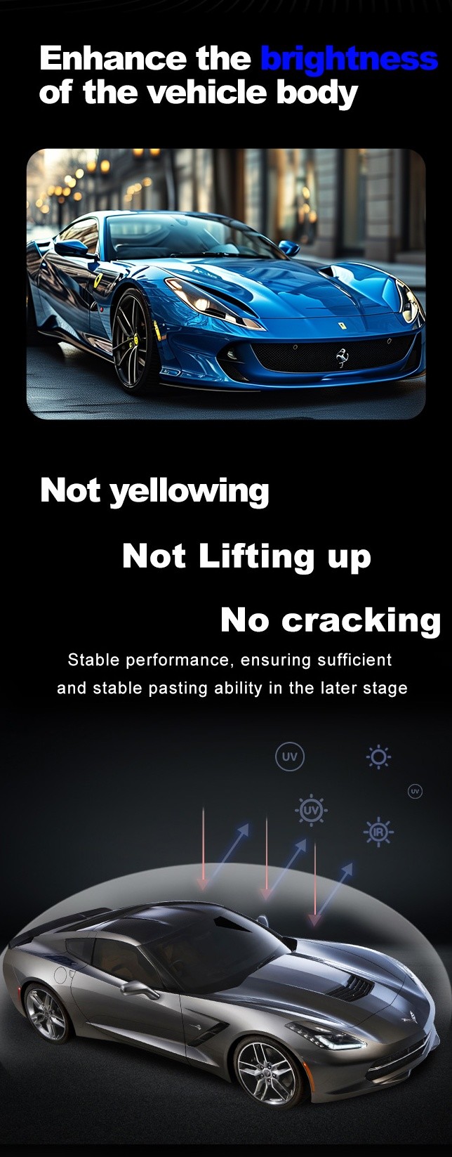 High Heat Tolerant Carbon Fiber Wrap Vinyl With Effortless Wet Application