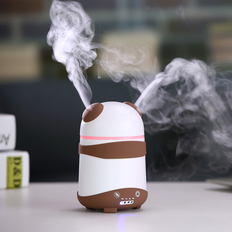 Panda - Shaped Double Mist Output Plastic Aroma Diffuser For Car