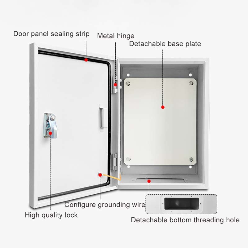 Steel Electrical Junction Box Indoor & Outdoor Electrical Enclosure Box Wall Mounted Waterproof&Dustproof Metal Box