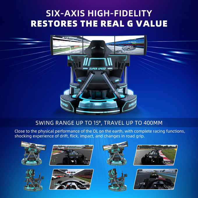 Hydraulic 4d Car Racing Simulator Game Machine 6dof Motion Platform Driving Simulator