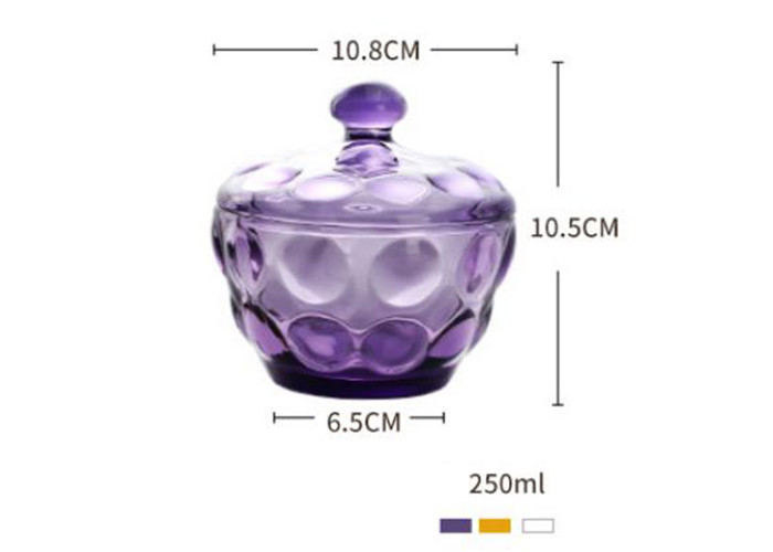 Household Decorative Wide Mouth Glass Jars Embossed Surface Handling