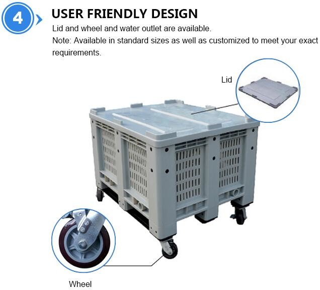 Standard Sizes HDPE Collapsible Plastic Pallet Box, Heavy Duty Industry Storage Use Collapsible Plastic Mega Bin