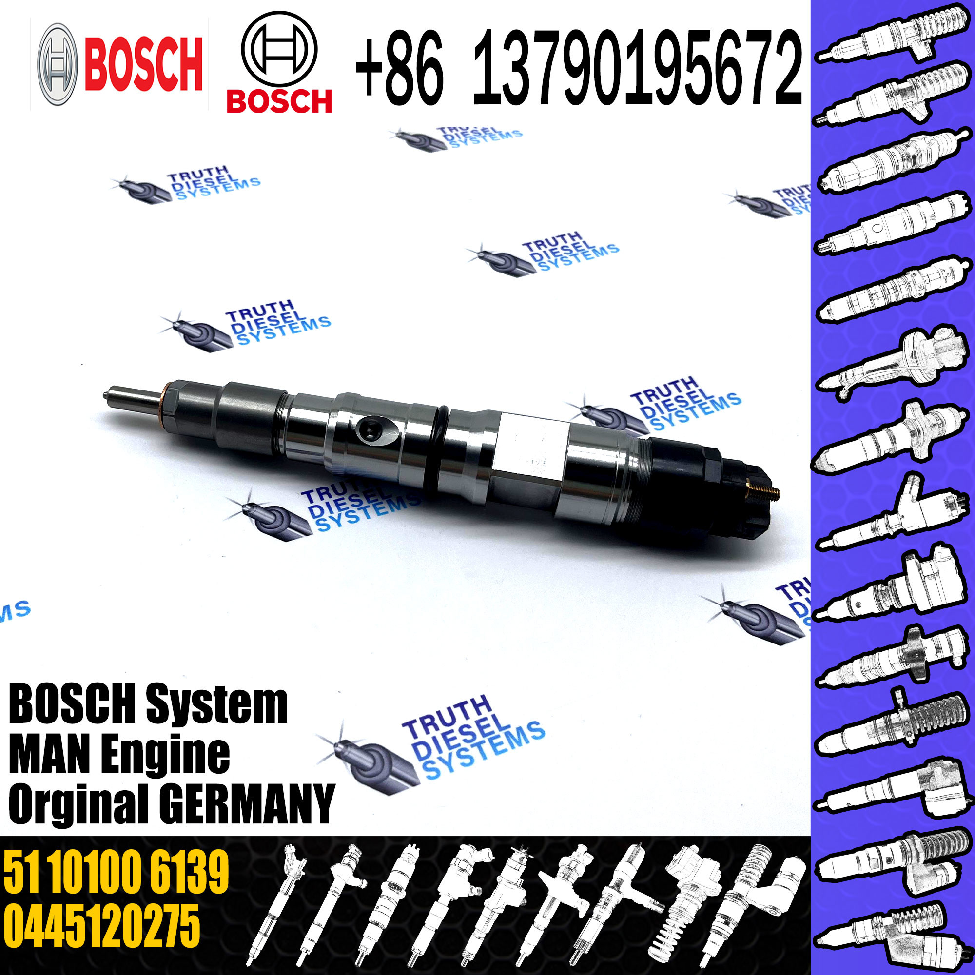 51101006139 High quality new diesel engine parts common rail fuel injector 51101006139