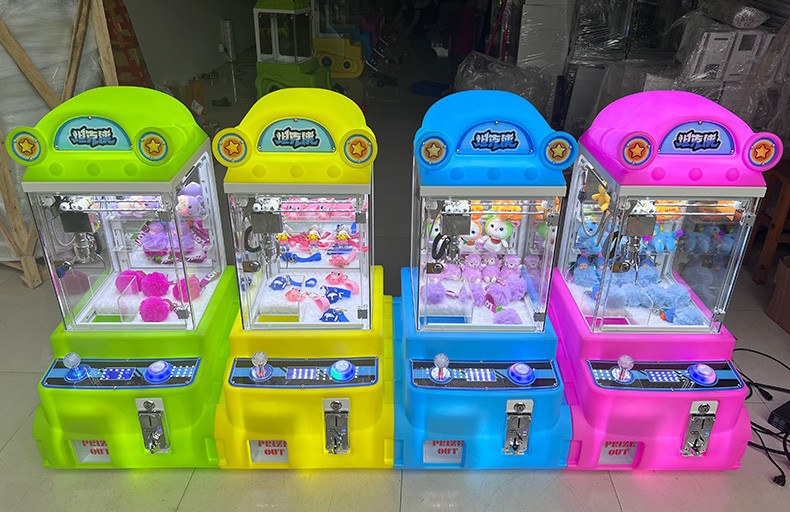 kids adult coin operated mini crane claw game machine toy kits for sale