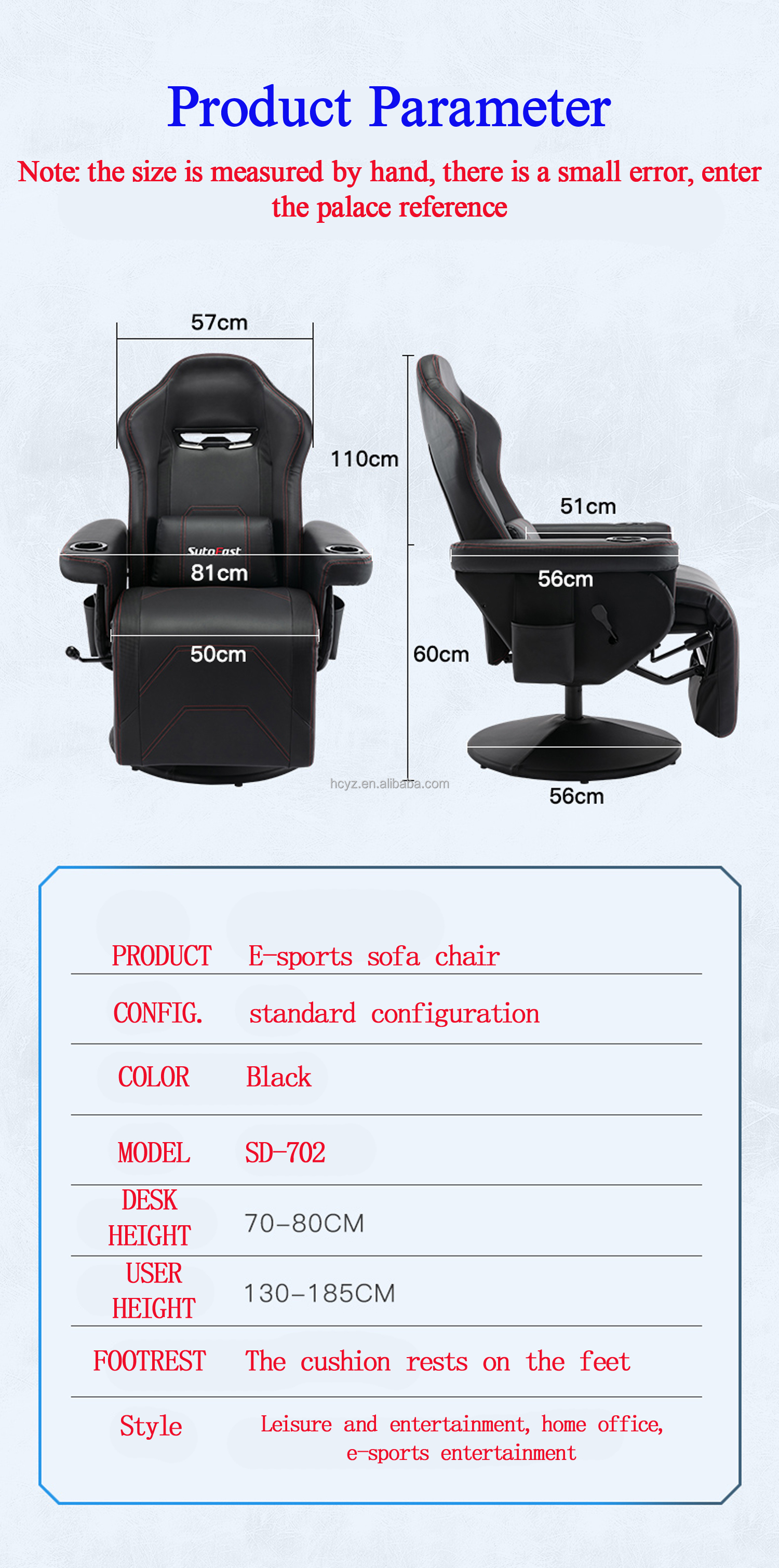 Racing Style Leather Gaming Sofa with Adjustable Backrest 135° and Stainless Steel Base