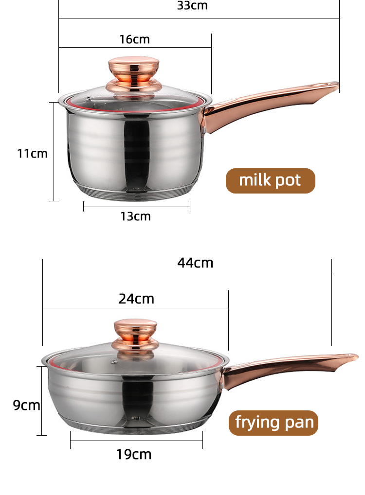 High Quality 12 PCS Stainless Steel Sets Pan And Pot Cooking Pot Sets Nonstick Cookware Set For Kitchen
