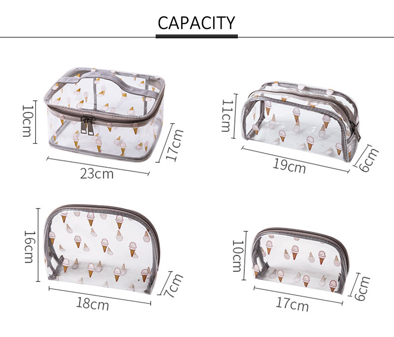 Custom Logo Clear Travel Portable Make Up PVC Cosmetic Bag