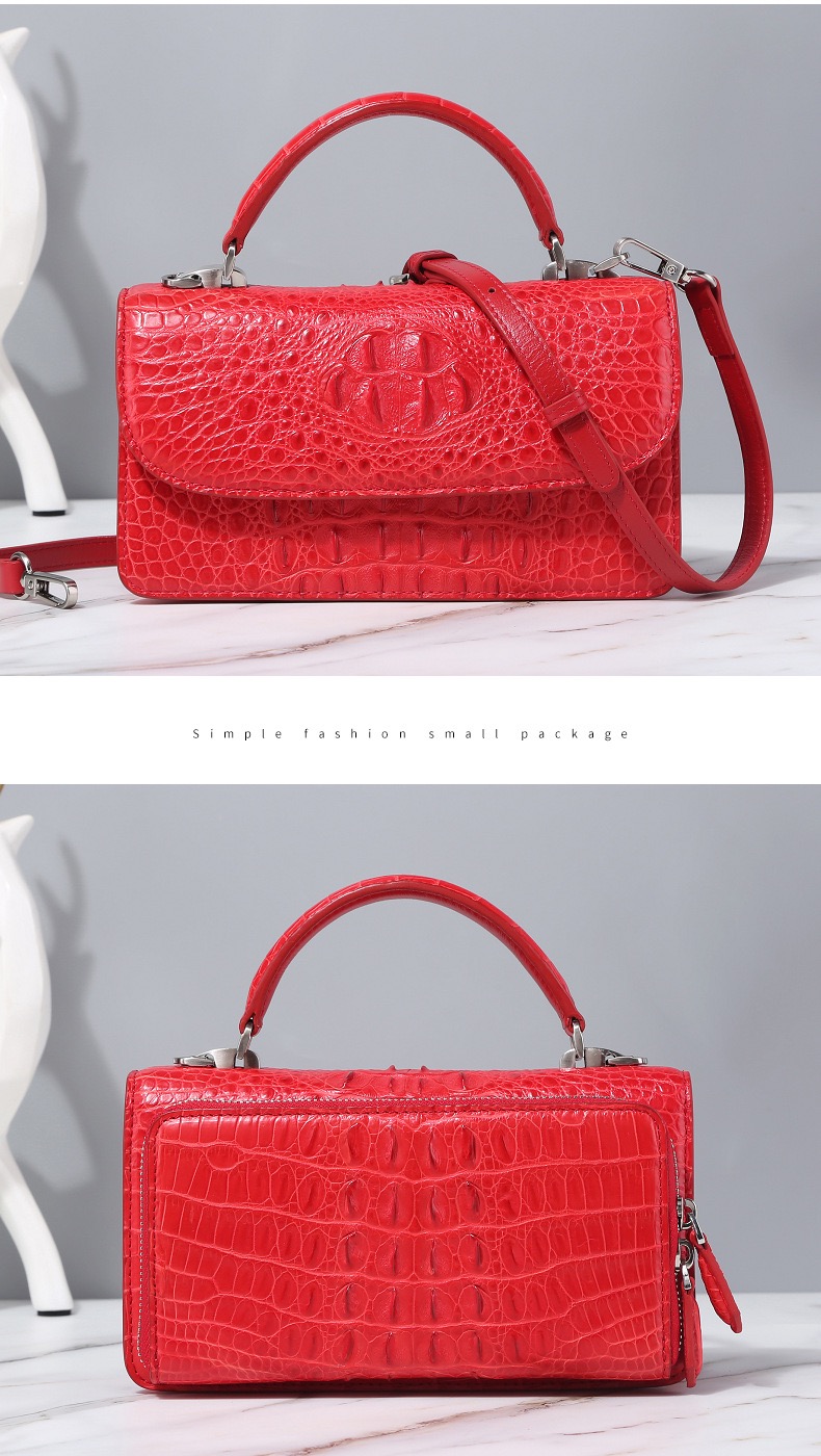 Fashion Designer Genuine Crocodile Leather Women Small Handbag Purse Authentic Alligator Skin Female Flap Shoulder Bag