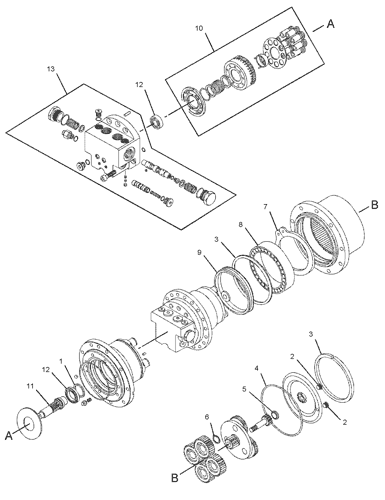 2096663 DRIVE GP-TRAVEL MOTOR & FINAL Parts scheme