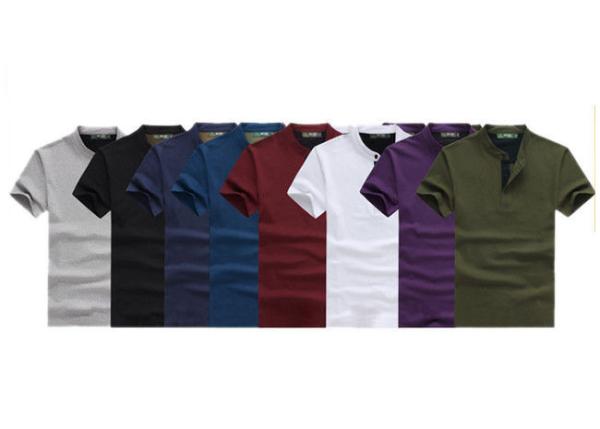 Standing collar Men's Cotton Polo Shirts Slim Fit Stitched , Customized Polo T