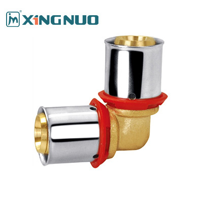 Sand Blasted and Nickel Plated Brass Compression Tee Fittings PEX Press Fittings PEX Equal Elbow Brass Fitting