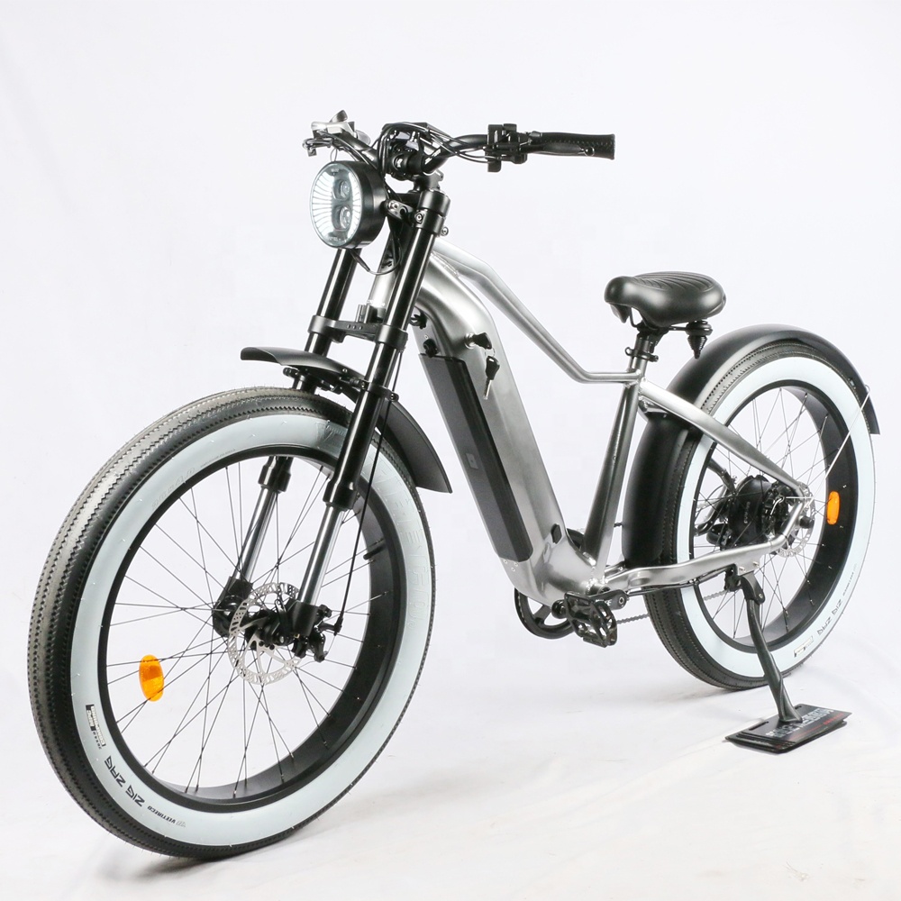 Integrated Battery Beach Cruiser Electric Bike 26 Inch 48V 750W MTB Ebike For Adult