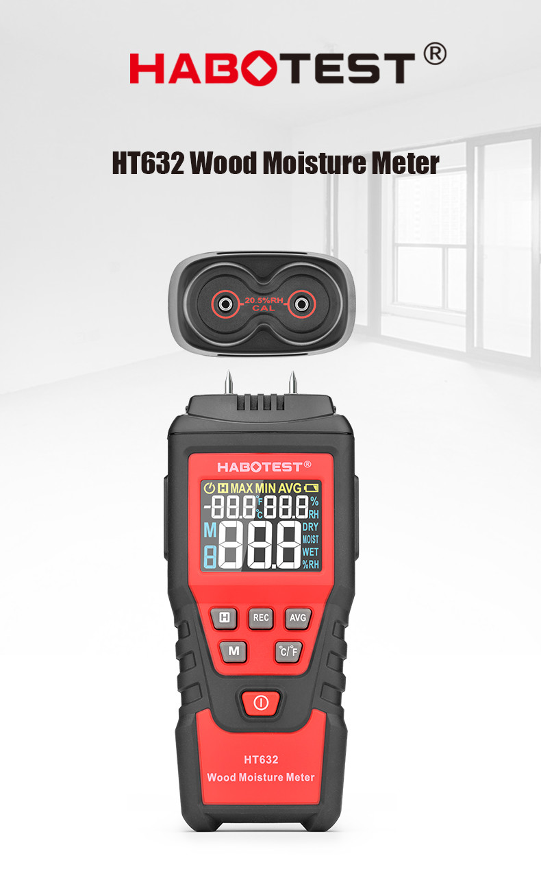 2 Test Probe Pins Digital Wood Moisture Meter , Pin Type Moisture Meter