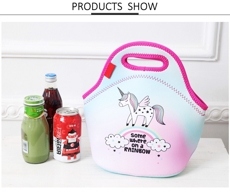 Girls Neoprene Thermal Insulated Bento Lunch Bag