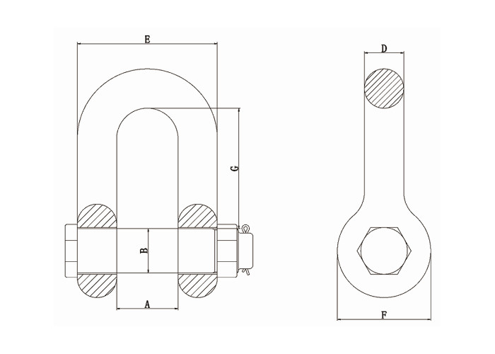 2 ton - 120 ton For Lifting Goods with Chain Sling or Wire Rope Sling D Shackles