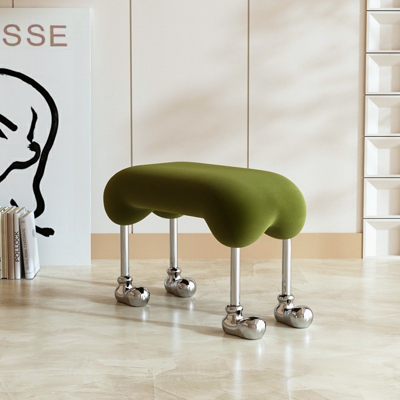 Velvet Star Hotel Bed End Stool Cream Style Dog Stool