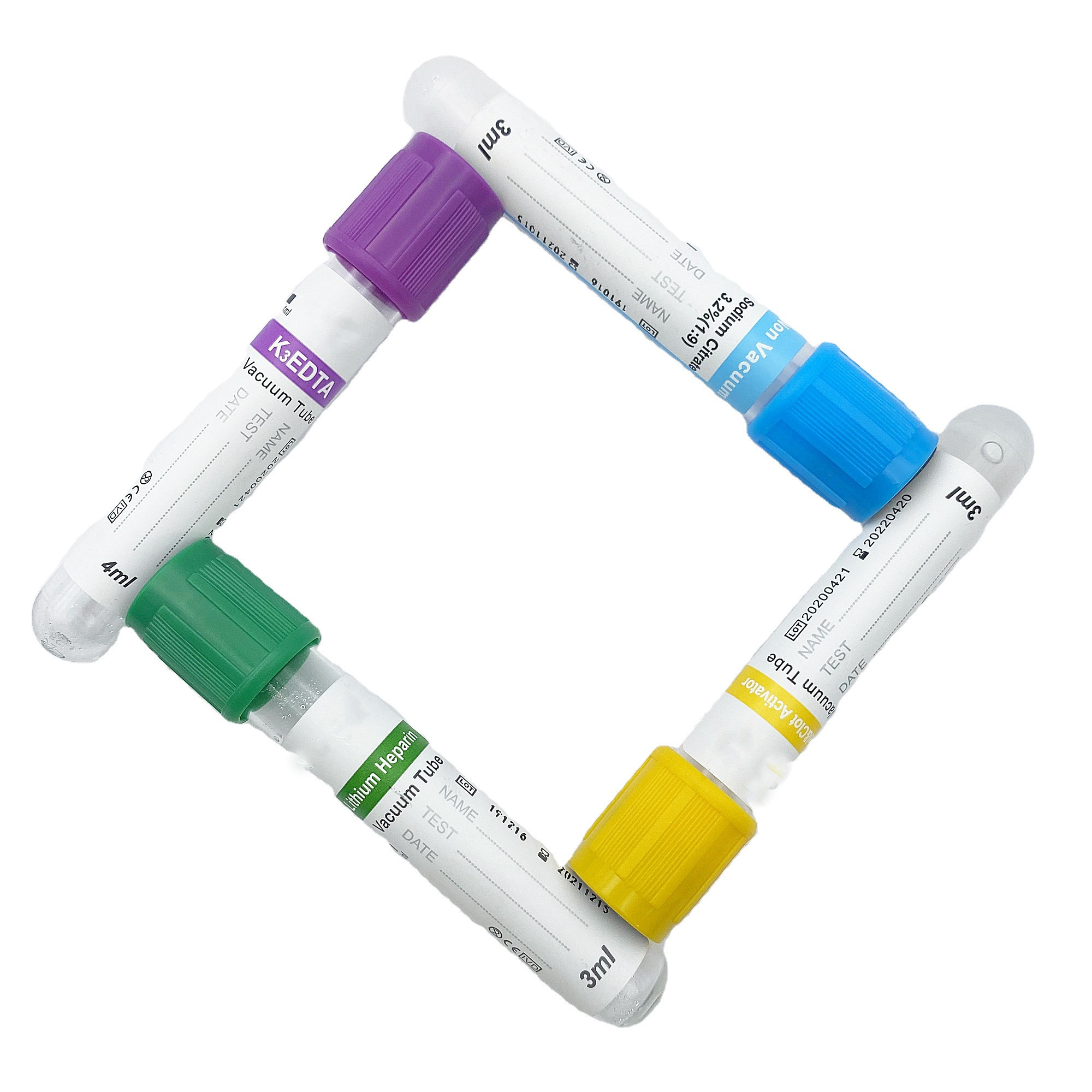 CE ISO Vacuum Blood Collection Tube with EDTAK2/K3 1ml 10ml Glass PET