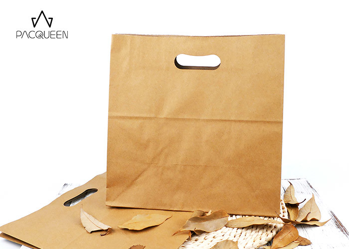 Brown Kraft Paper Lunch Bags , Greaseproof Paper Food Bags Natural Look