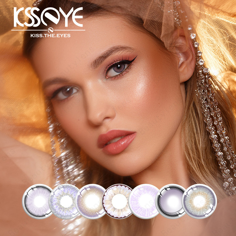 KSSEYE Magic Eye Contacts Lens Fancy Look 1 PAIR 2 PCS Evil Eye Purple Animation Contact Lens