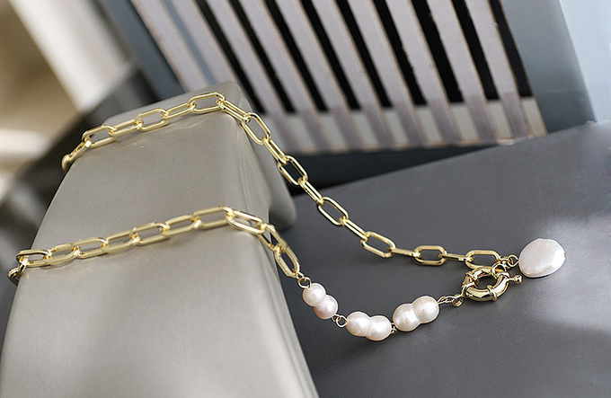 High Quality Natural Baroque Irregular Freshwater Baroque Pearl Necklace Jewelry Set Natural Baroque Pearl necklace