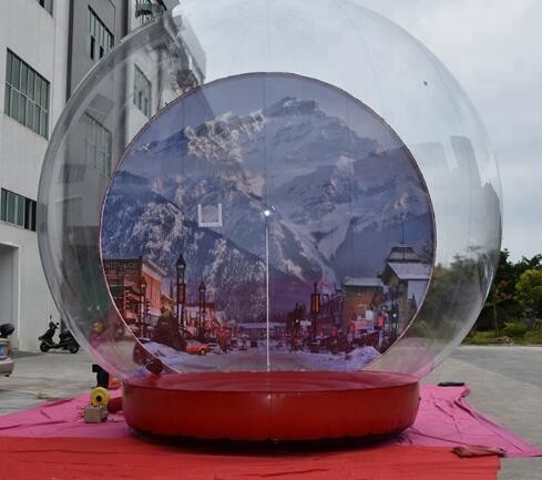 PVC Clear Giant Inflatable Show Ball , Inflatable Snow Globe For Christmas Promotion