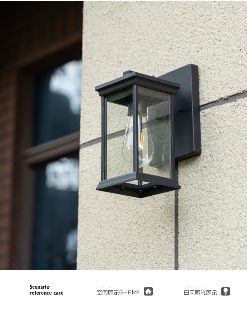 Wall Lamp Die Cast Aluminum Glass E27 Bulb*1 Courtyard Community Villa