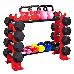 Galvanized 5 Tier Dumbbell Rack Stand for Home Gym Weight Training Powder Coated