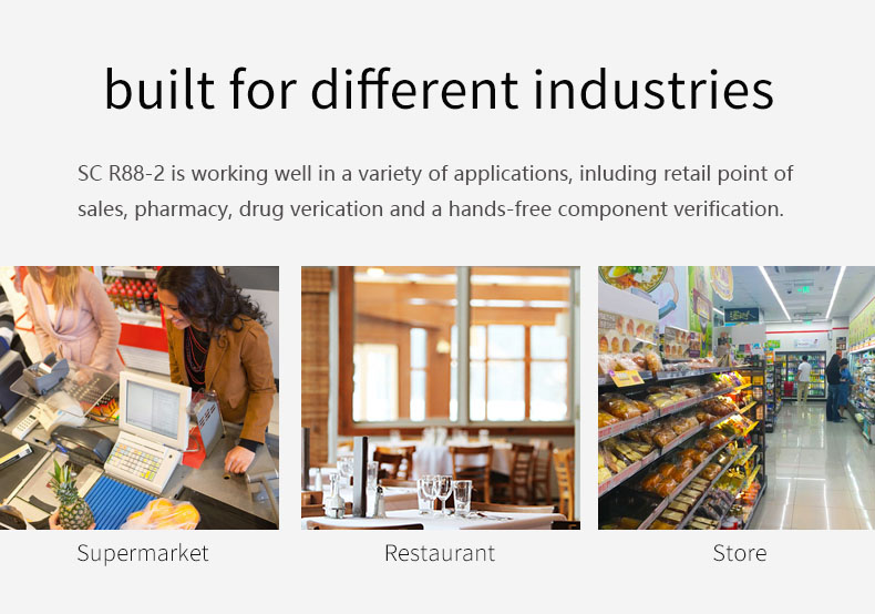 USB Interfaces Supported 1D and 2D Mode Barcode QR Code Scanner for Convenience Store