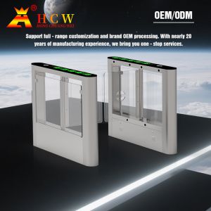 HCW Stainless Steel Turnstiles Swing Barrier Gate Access Control Systems Facial