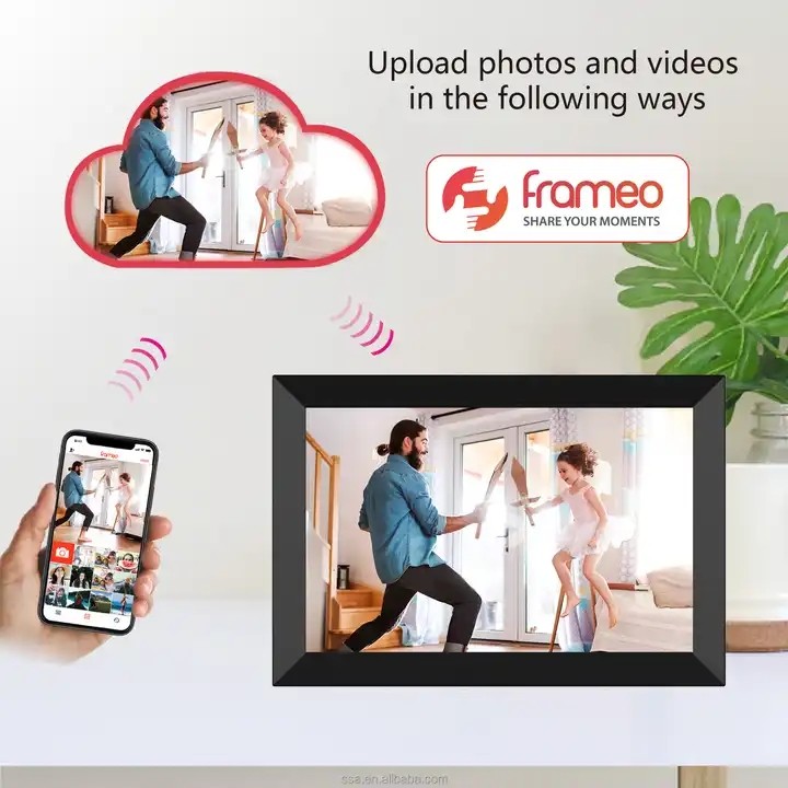 Multifunctional Smart Digital Photo Frame Lightweight Remote Control 10.1"