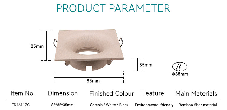 Modern Down Light Housing Square Anti Glare LED Recessed Light Housing