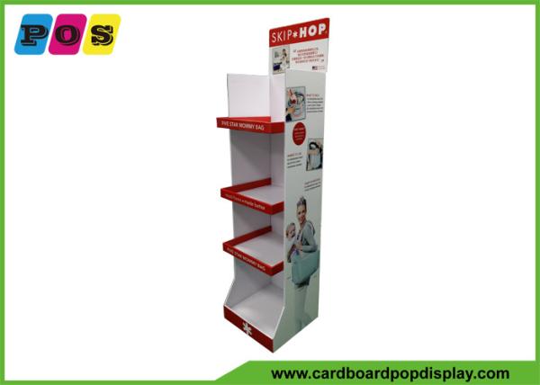Quality Corrugated Paper Advertising Display Stands With Four Shelves For Kids Bags FL178 for sale