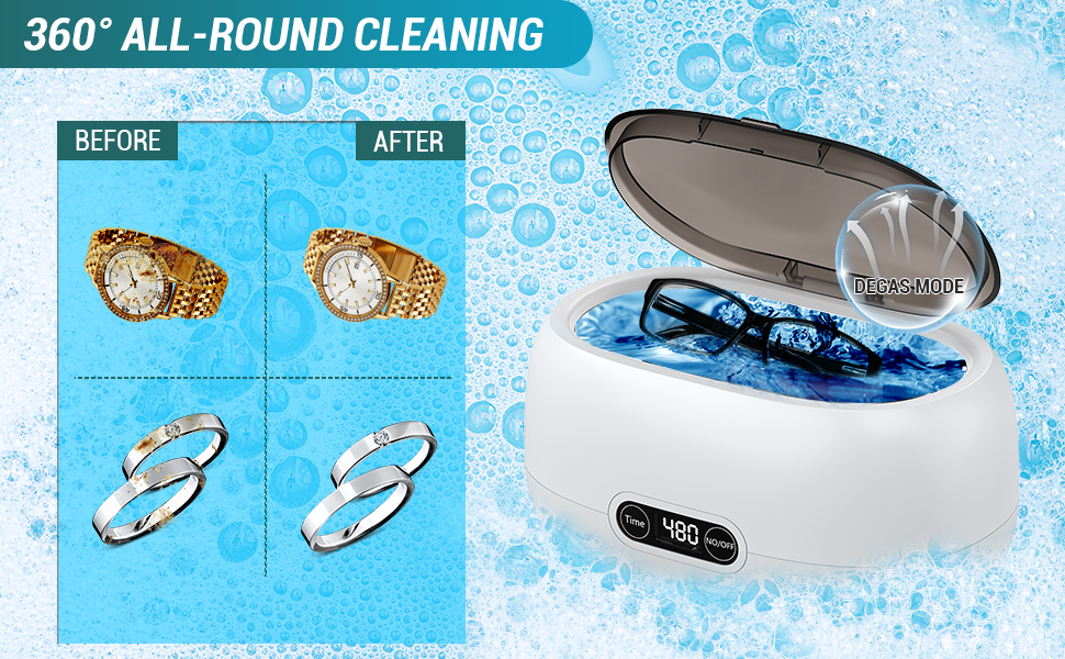 Electric Household Ultrasonic Cleaner 650ML Ultrasonic Jewelry Cleaner