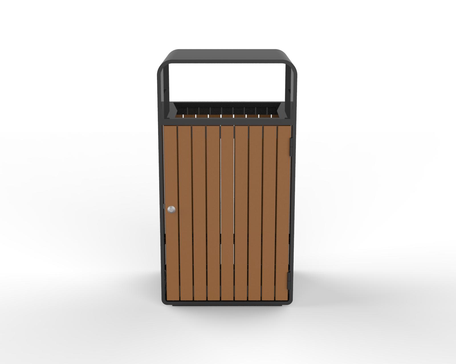 commercial trash can outside