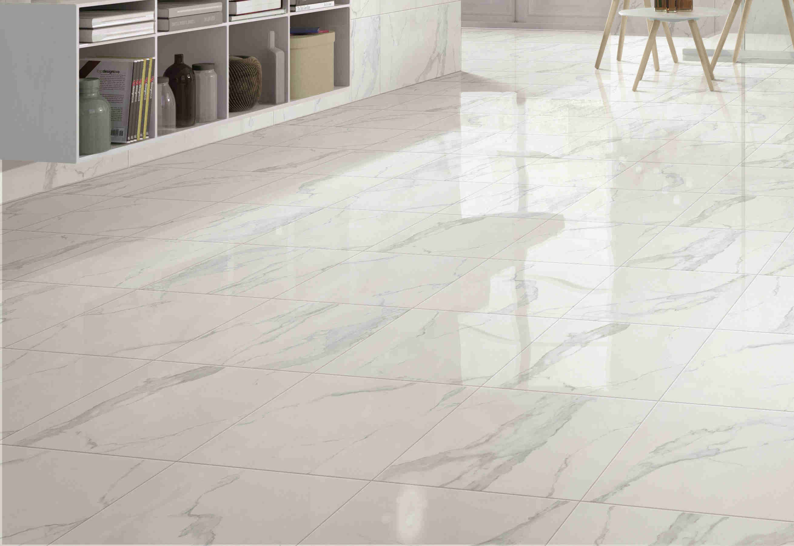 Polished Porcelain Tile Looks Like Marble For Hospital , Metro , Office Building