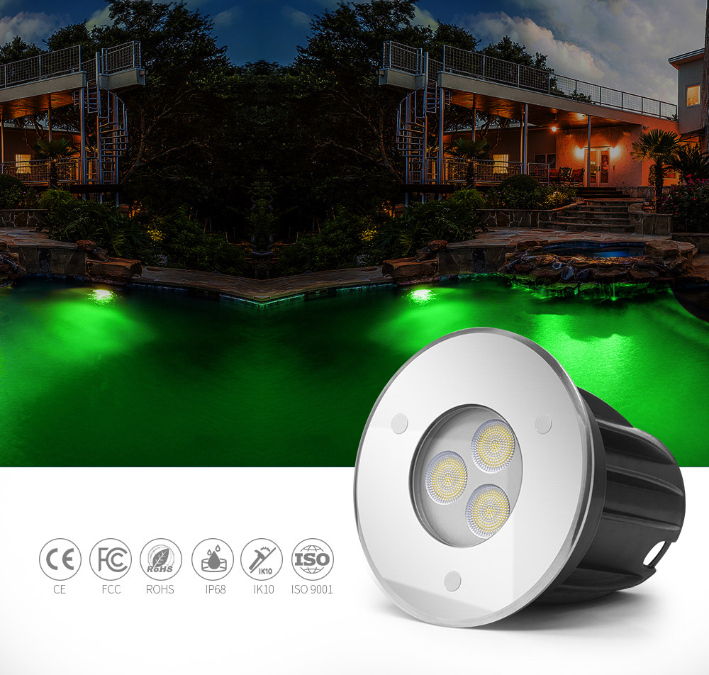 Colorful IP68 Led Underwater Spot Light , RGB Underwater Led Pond Lights DC 24V