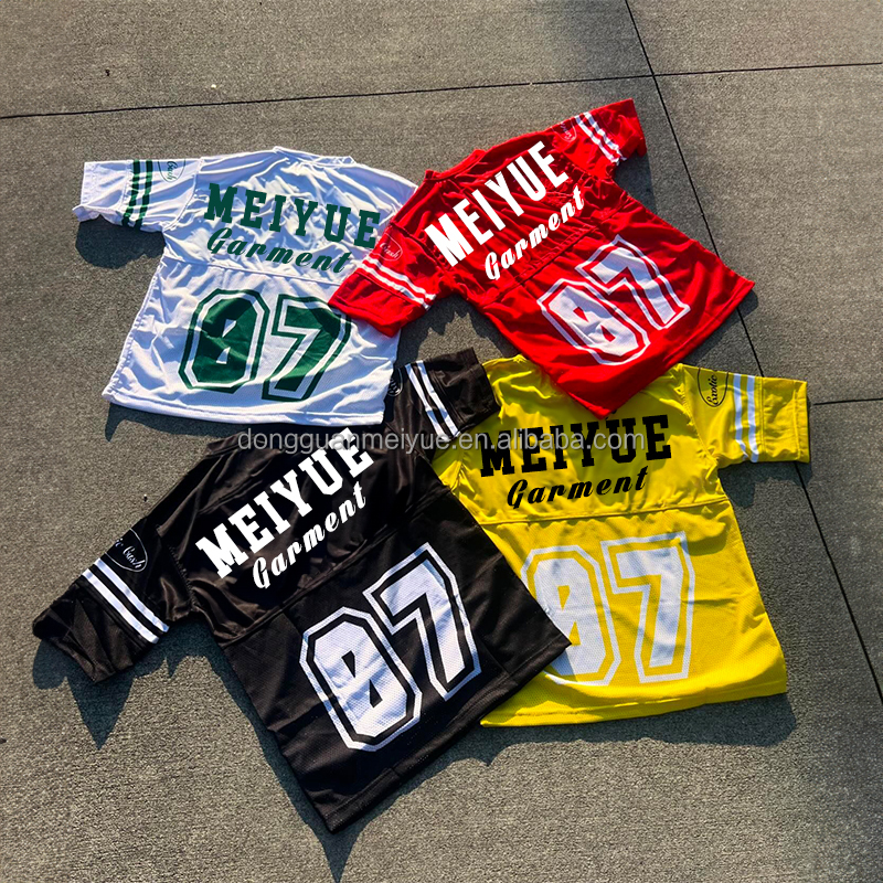 Custom Jersey Oversized Tshirt Print Logo Soccer Uniform Manufacturer Cropped Tee Top Football Practice Mesh T Shirt for Men