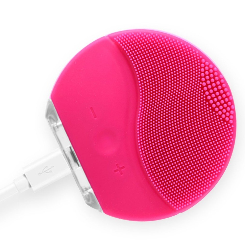 Silicone Vibrating Waterproof Facial Cleansing Face brush Massager with USB Rechargeable