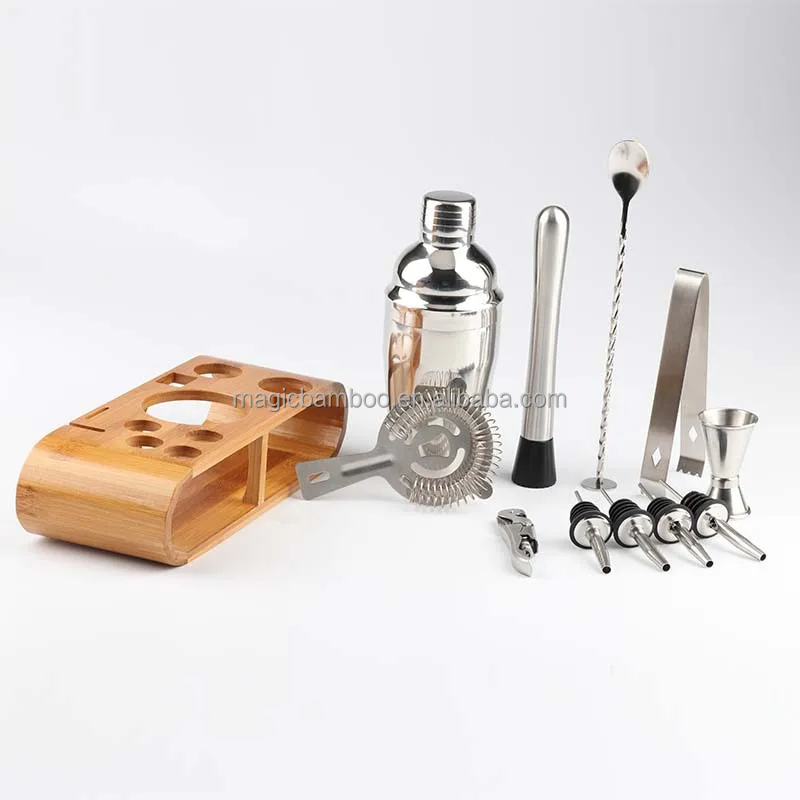 Portable Bamboo Kitchen Utensil Holder Rack Bar Tools Storage