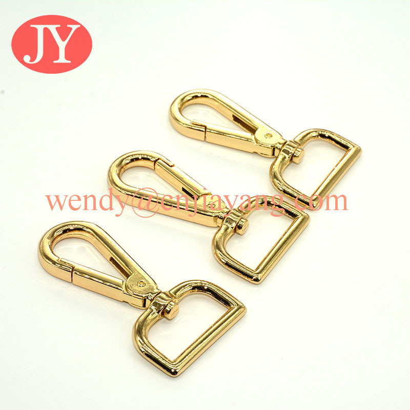 jiayang Solid Shiny Gold Metal Dog Swivel Hooks Metal Snap Hooks For Bag
