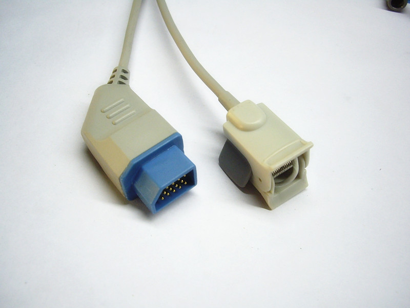 Nihon Kohden TL-201T Soft Rubber Reusable Spo2 Sensor With Rect 14Pin Connector