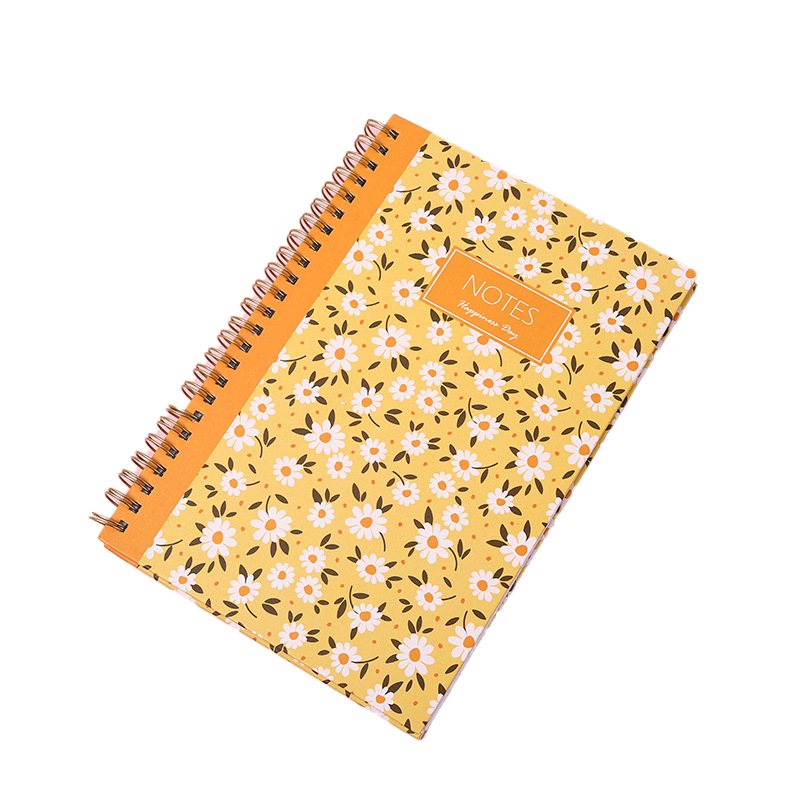 pocket size Thick Spiral Bound Notebook 105mm Length Flower Printed