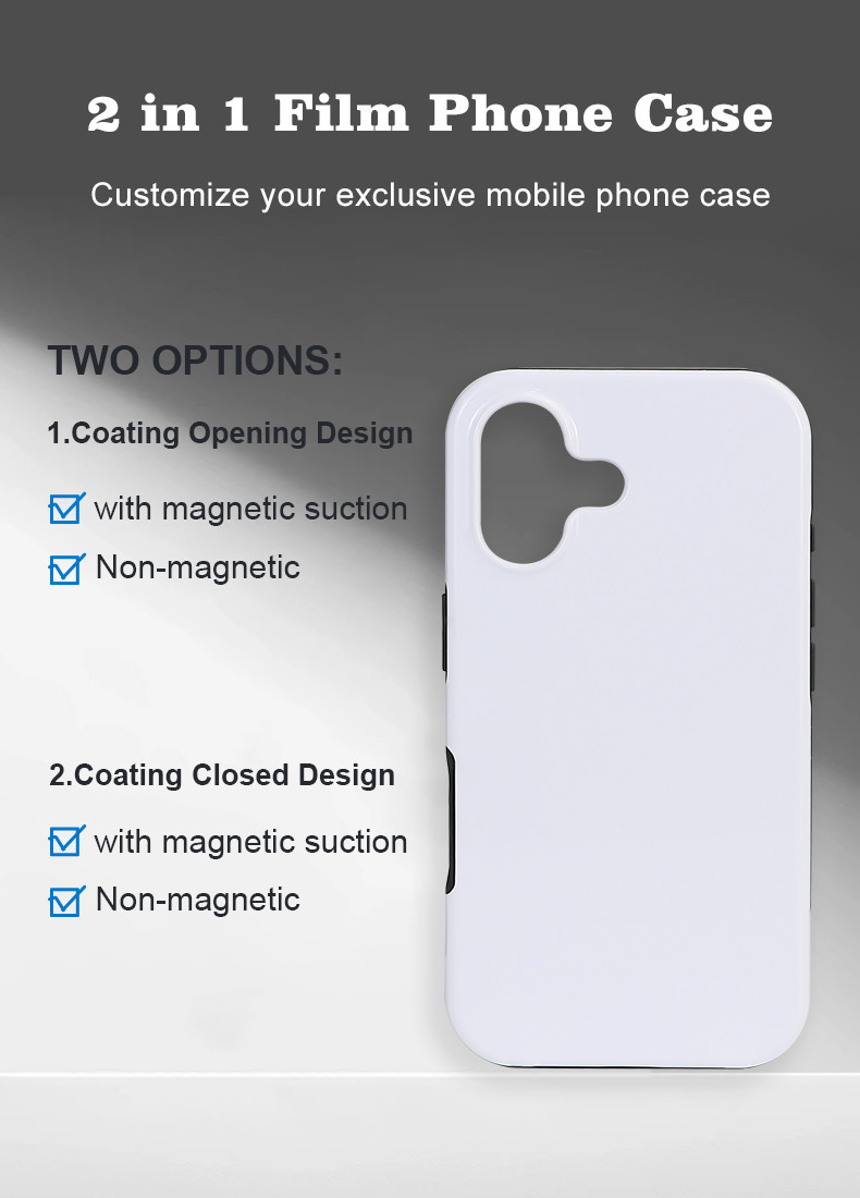 Sublimation 3D 2in1 Film Mobile Phone Case Blank Phone Cover For IPhone 16 Pro Max