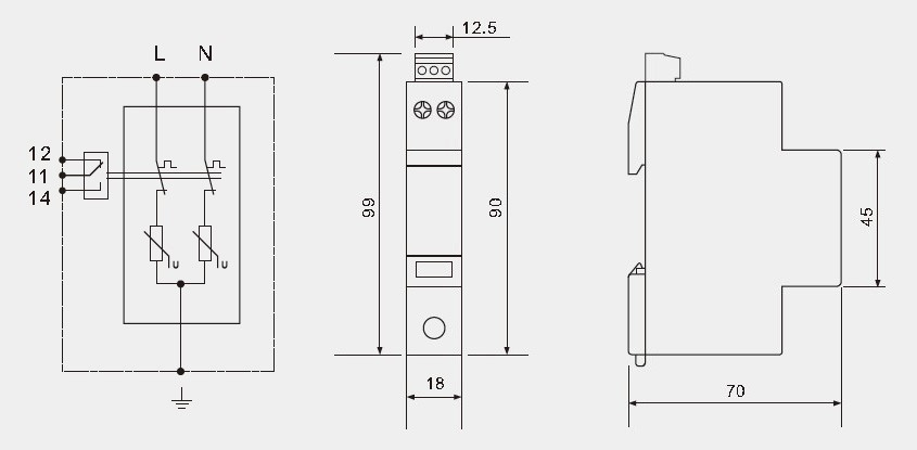 Electric Surge Protective Device Type 3 275V 40kA Lightning Surge Protector