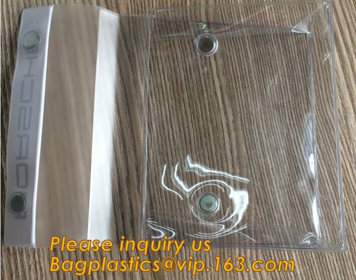 Factory Custom made Environmental PVC clear packaging toy storage handle bag,plastic tote packaging bag with handles fro