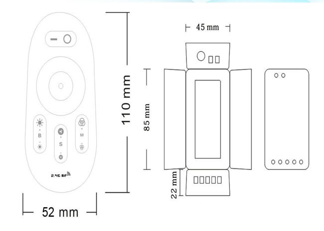 White LED Remote Controller 4 Wires Connection 200W RGBW External Control